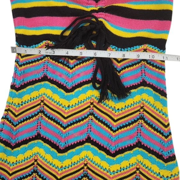 Cheri Crochet Mini Dress - Black/combo-EUC - Picture 4 of 6